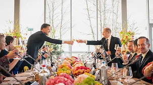 Bundeskanzler Olaf Scholz und Mark Rutte, Ministerpräsident der Niederlande, bei Deutsch-Niederländischen Regierungskonsultationen.