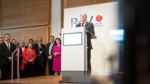 Bundeskanzler Olaf Scholz spricht beim Jahresempfang des Bundes der Vertriebenen (BdV).