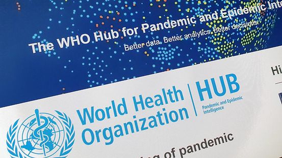 Foto der Homepage des WHO-Hubs "for Pandemic and Epidemic Intelligence"