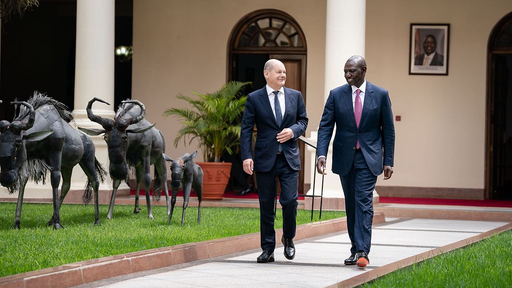 Federal Chancellor Olaf Scholz and William Ruto, President of Kenya.