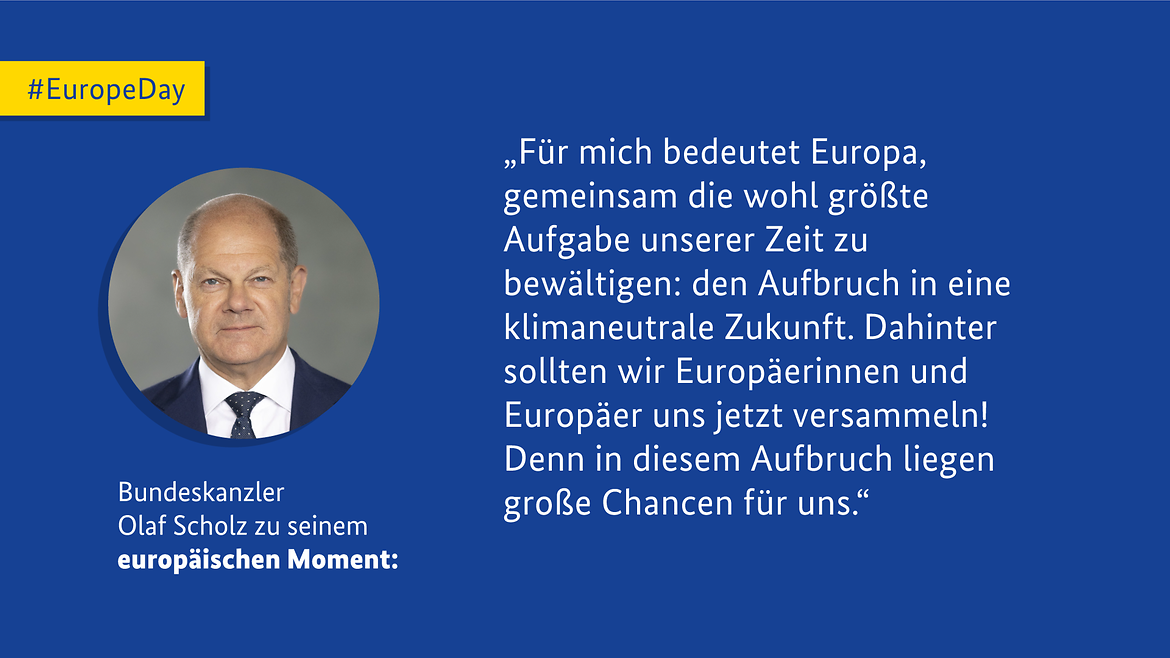 Europäischer Moment des Bundeskanzlers Olaf Scholz