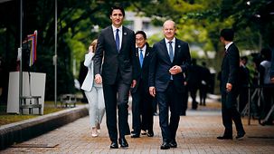 Kanzler Scholz mit dem Ministerpräsidenten von Kanada, Justin Trudeau.