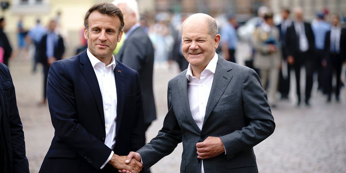 Bundeskanzler Olaf Scholz und Präsident Emmanuel Macron