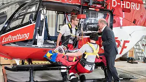 Federal Chancellor Olaf Scholz visiting the German air rescue service DRF Luftrettung.