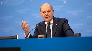 Bundeskanzler Olaf Scholz beim einem Treffen des Europäischen Rats in Brüssel.