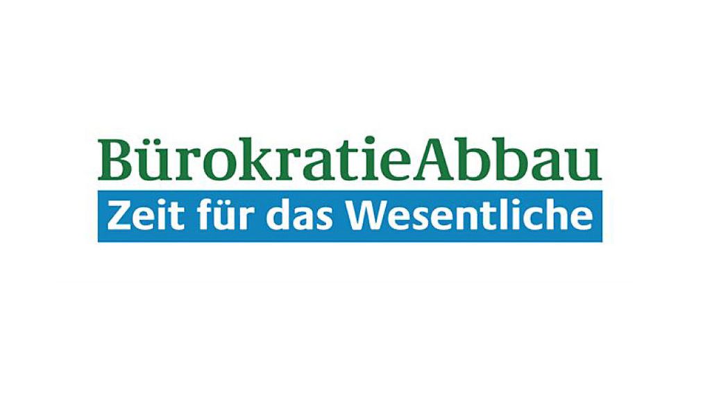 Logo Bürokratieabbau: Zeit für das Wesentliche