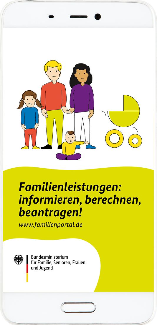 Titelbild der Publikation "Familienleistungen: informieren, berechnen, beantragen! - www.familienportal.de"