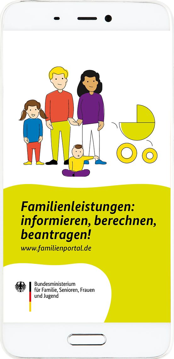 Titelbild der Publikation "Familienleistungen: informieren, berechnen, beantragen! - www.familienportal.de"