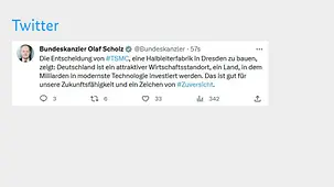 Die Entscheidung von #TSMC, eine Halbleiterfabrik in Dresden zu bauen, zeigt: Deutschland ist ein attraktiver Wirtschaftsstandort, ein Land, in dem Milliarden in modernste Technologie investiert werden.