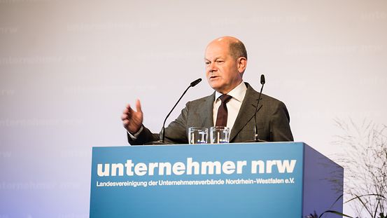 Bundeskanzler Olaf Scholz bei Unternehmertag NRW