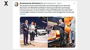 Die deutsche Automobilwirtschaft und der Bund gehen als Team die Revolution der Mobilität an! Made in Germany treibt die nachhaltige Erneuerung voran.