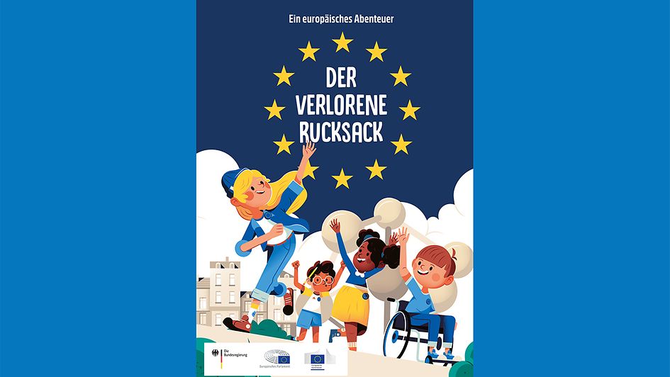 Titelbild der Europa-Broschüre "Der verlorene Rucksack"