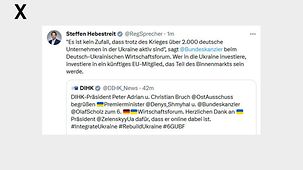 "Es ist kein Zufall, dass trotz des Krieges über 2.000 deutsche Unternehmen in der Ukraine aktiv sind", sagt @Bundeskanzler beim Deutsch-Ukrainischen Wirtschaftsforum. 
