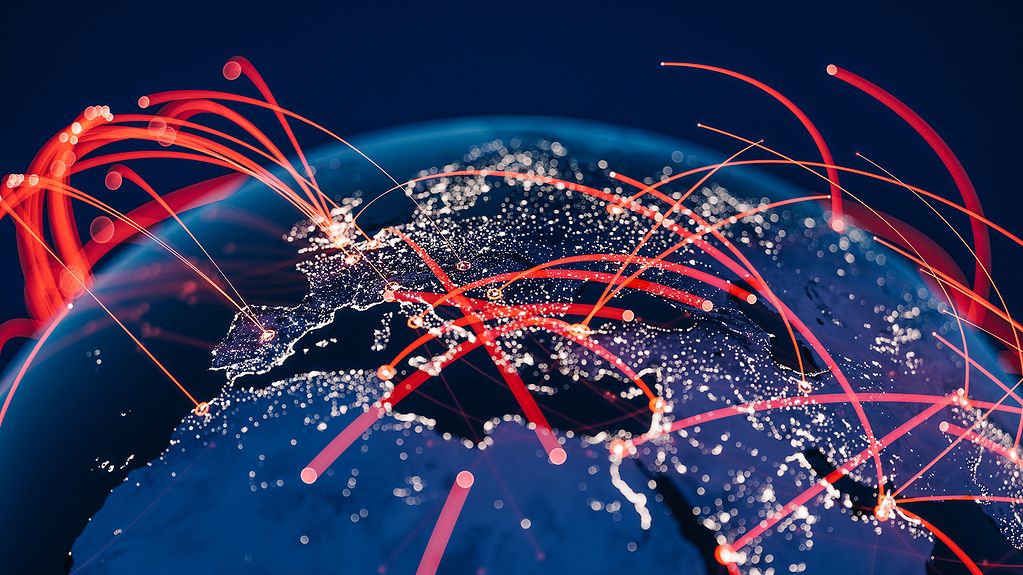 Globus, Weltkugel, Netze Kommunikation weltweit Netzwerke