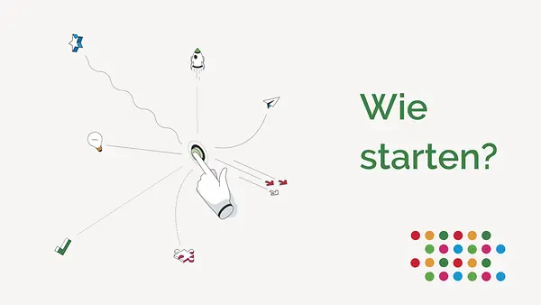 Grafik zu den Einführungsveranstaltungen unter dem Titel "Wie starten?".