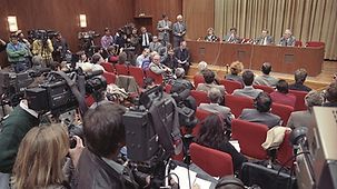 La conférence de presse de Günter Schabowski au centre international de presse de la RDA le 9 novembre 1989