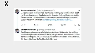 Morgen werden dem Kabinett die Details der Einigung zum Haushalt 2024 zur Kenntnis gegeben.