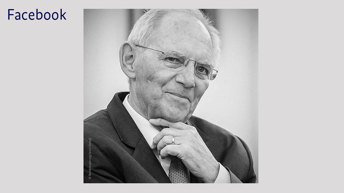 "Wolfgang Schäuble hat unser Land mehr als ein halbes Jahrhundert geprägt: als Abgeordneter, Minister und Bundestagspräsident. Mit ihm verliert Deutschland einen scharfen Denker, leidenschaftlichen Politiker und streitbaren Demokraten.