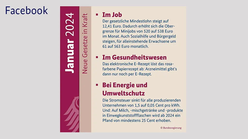 Mehr Geld für viele Arbeitnehmerinnen und Arbeitnehmer, mehr Digitalisierung und mehr erneuerbare Energien - zum Jahreswechsel stehen einige Neuerungen an. Was sonst noch neu ist.