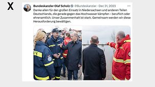 Danke allen für den großen Einsatz in Niedersachsen und anderen Teilen Deutschlands, die gerade gegen das Hochwasser kämpfen - beruflich oder ehrenamtlich. Unser Zusammenhalt ist stark. Gemeinsam werden wir diese Herausforderung bewältigen.