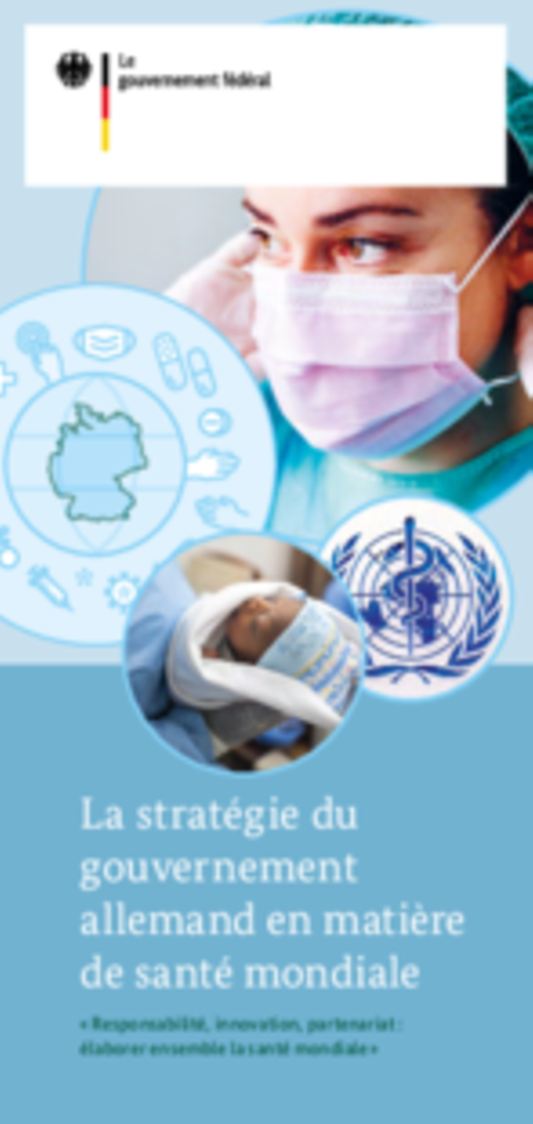 Titelbild der Publikation "Strategie der Bundesregierung zur globalen Gesundheit (Französisch)"