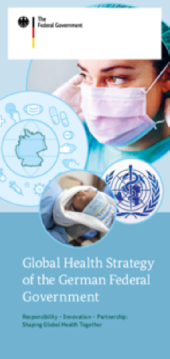 Titelbild der Publikation "Strategie der Bundesregierung zur globalen Gesundheit (Englisch)"
