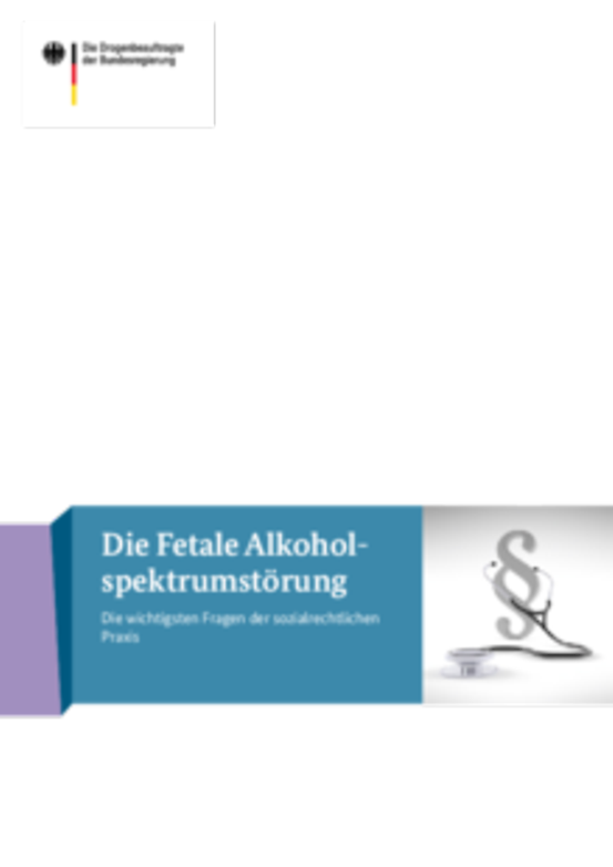 Titelbild der Publikation "Die Fetale Alkoholspektrum-Störung - Die wichtigsten Fragen der sozialrechtlichen Praxis"