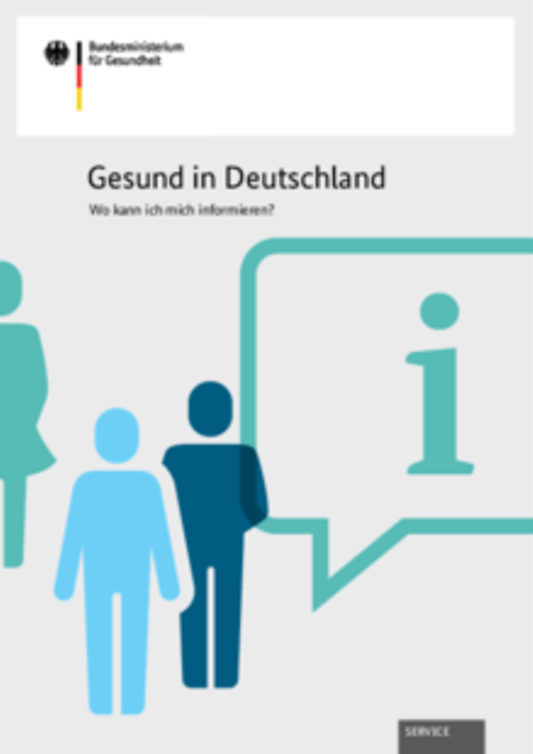 Titelbild der Publikation "Gesund in Deutschland - Wo kann ich mich informieren?"