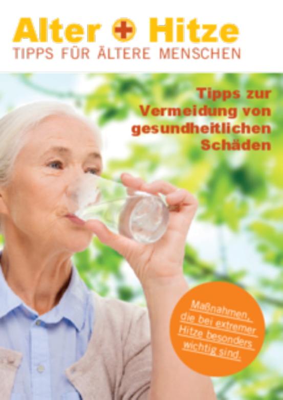 Titelbild der Publikation "Alter + Hitze Tipps für ältere Menschen"