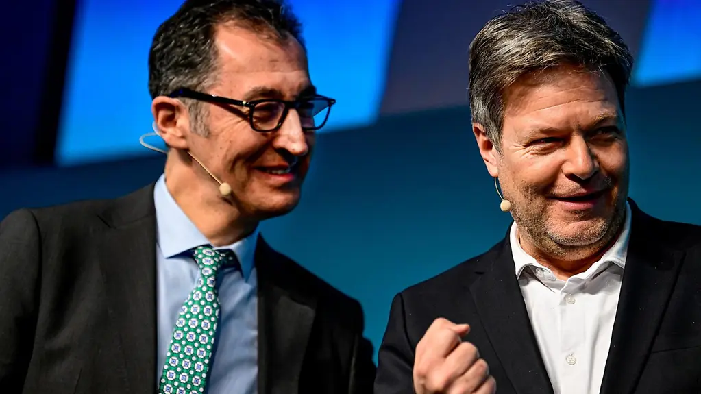 Bundeslandwirtschaftsminister Özdemir und Bundeswirtschaftsminister Habeck:bei der Grünen Woche.