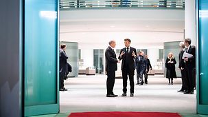 Entretien entre le chancelier fédéral Olaf Scholz et le président français Emmanuel Macron