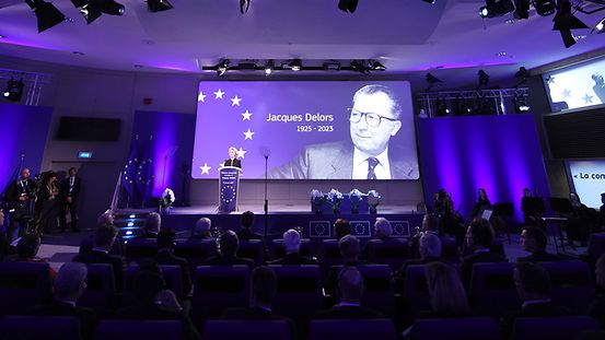 Gedenkzeremonie für Jaques Delors bei der Europäischen Kommission.