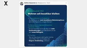 Bundeshaushalt 2024. Wohnen soll bezahlbar bleiben.