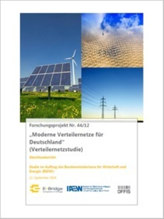 Titelbild der Publikation ""Moderne Verteilernetze für Deutschland" (Verteilernetzstudie)"