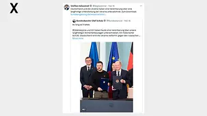 As long as it takes. @ZelenskyyUa und ich haben heute eine Vereinbarung über unsere langfristigen Sicherheitszusagen unterschrieben. Ein historischer Schritt. Deutschland wird die Ukraine weiterhin gegen den russischen Angriffskrieg unterstützen.