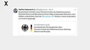 Deutschland wird den neuen Premierminister der Palästinensischen Behörde Muhammad Mustafa auf einem Weg umfassender Reformen nach Kräften unterstützen.