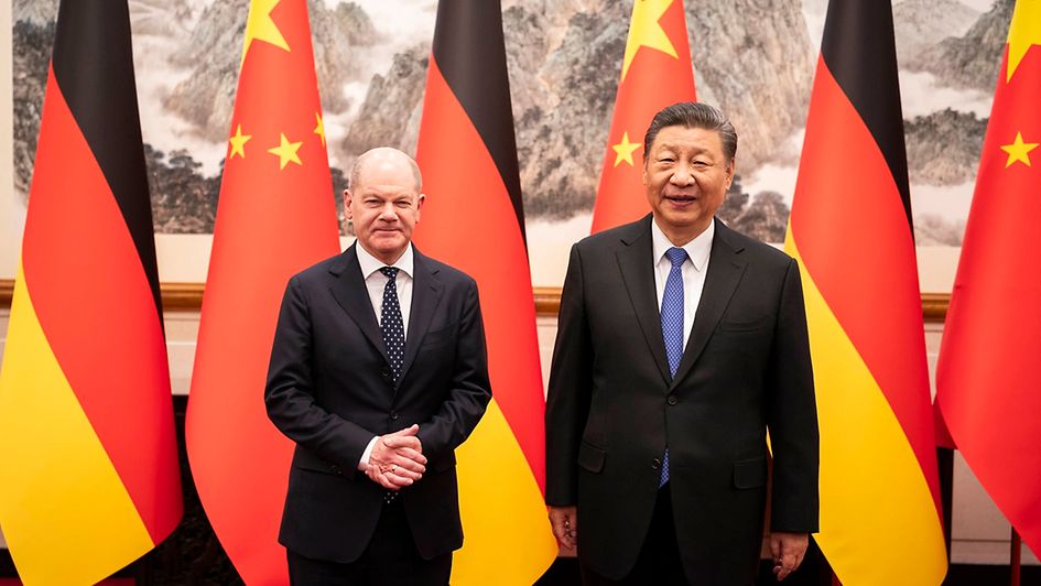 Le chancelier Olaf Scholz et le président Xi Jinping
