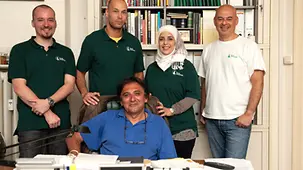Von links: Sebastian Obieglo, Amador Falkenberg, Wessal Akhalil, Ilja Heller, vorne sitzend: Peter Weiss