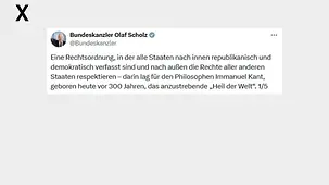 Eine Rechtsordnung, in der alle Staaten nach innen republikanisch und demokratisch verfasst sind und nach außen die Rechte aller anderen Staaten respektieren