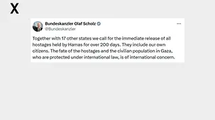Together with 17 other states we call for the immediate release of all hostages held by Hamas for over 200 days.