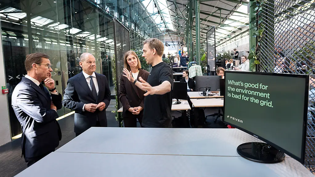 Federal Chancellor Olaf Scholz visiting the Norrsken Foundation.