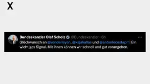 Glückwunsch an @vonderleyen , @kajakallas und @antoniocostapm ! Ein wichtiges Signal. Mit ihnen können wir schnell und gut vorangehen.