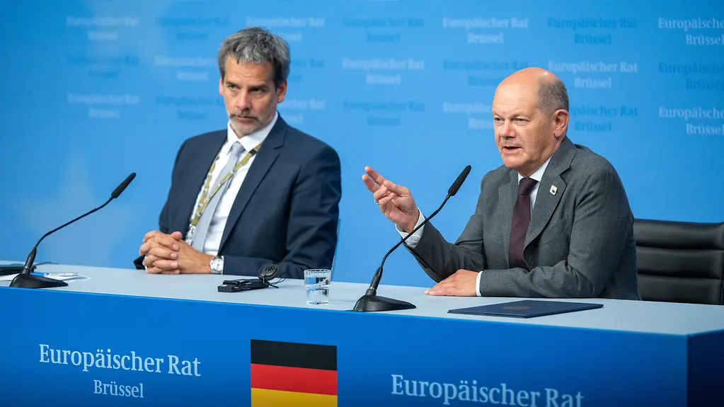 Federal Chancellor Olaf Scholz at a press conference