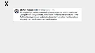 Als langjähriger stellvertretender Regierungssprecher und Journalist war Georg Streiter sehr geschätzt. 