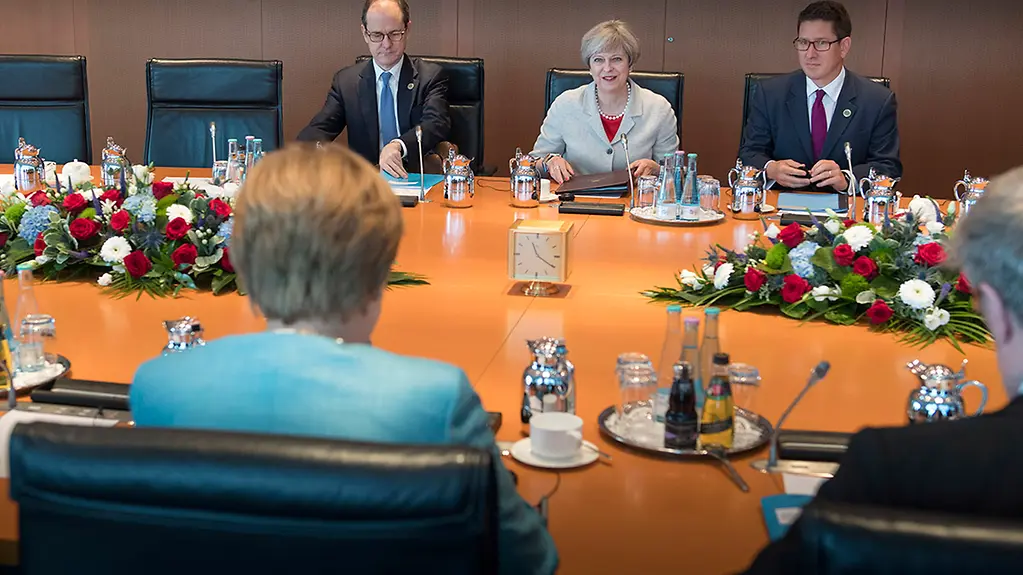 Chancellor Angela Merkel in talks with British Prime Minister Theresa May