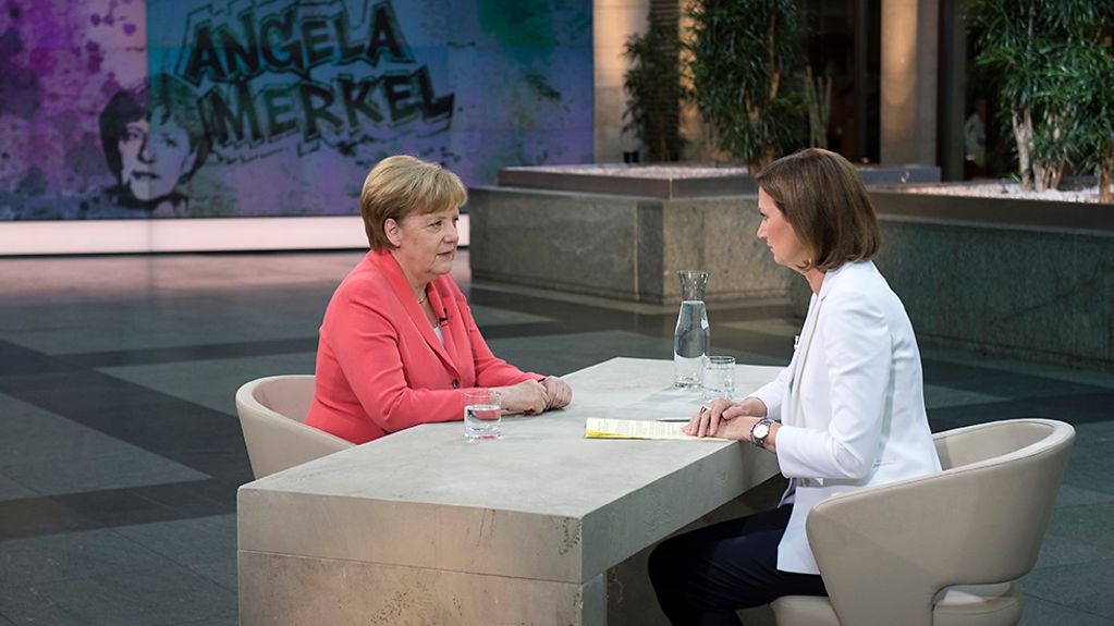 ZDF-Sommerinterview mit Bundeskanzlerin Angela Merkel am 10.07.2016