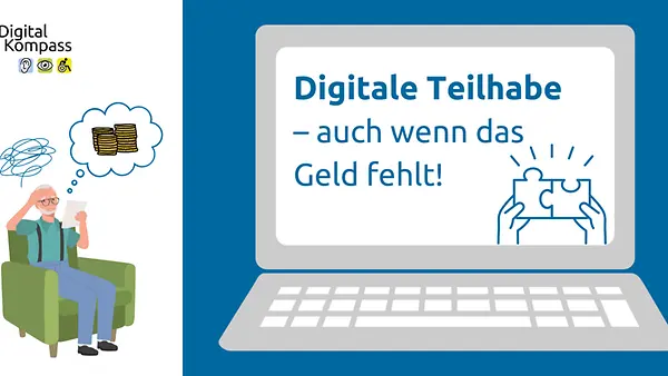 Grafik zu Digital Kompass „Thementag: Digitale Teilhabe – auch wenn das Geld fehlt!“