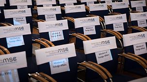 Sitzplätze bei der Münchener Sicherheitskonferenz.