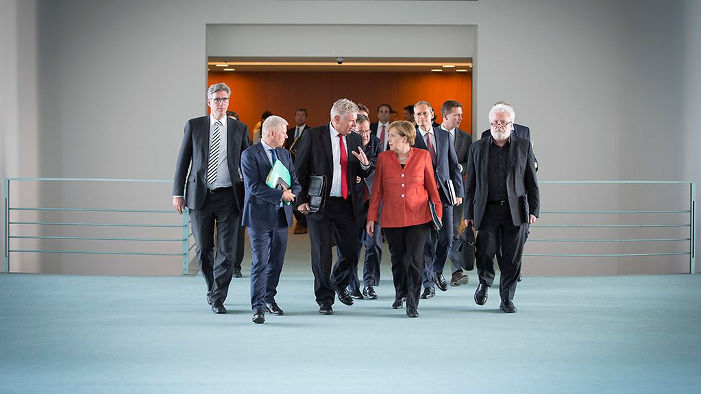Merkel beim Treffen im Kanzleramt
