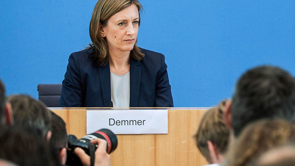 Ulrike Demmer, porte-parole adjointe du gouvernement fédéral, lors de la conférence de presse gouvernementale